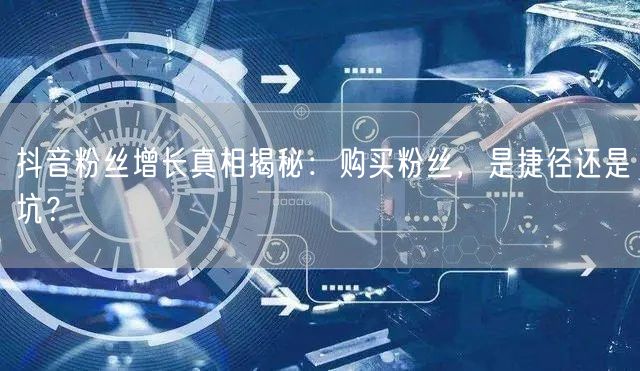 抖音粉丝增长真相揭秘：购买粉丝，是捷径还是坑？
