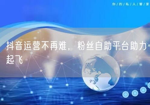 抖音运营不再难，粉丝自助平台助力起飞